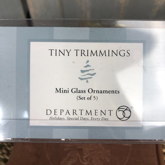 Department 56 Tiny Trimmings 5 Mini Glass Ornaments Boxed Set Beauty - Picture 12 of 15